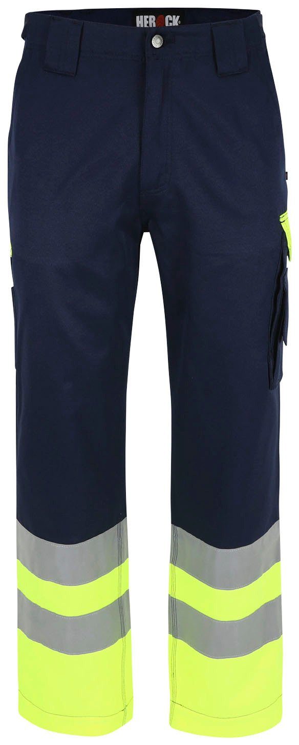 Herock Arbeitshose Olympus Hochsichtbar Hose Wasserabweisend, viele Taschen, 2 Schlaufen, verstellbarer Bund