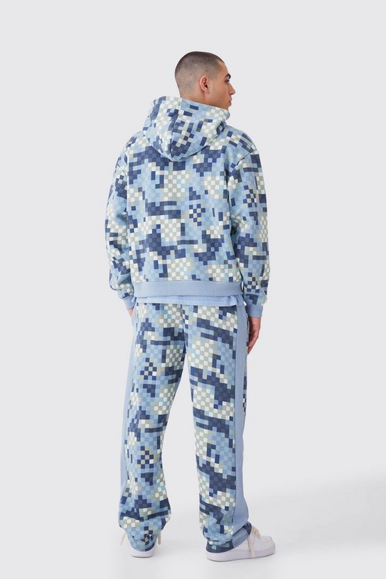 Kastiges Oversize Camouflage Oberteil mit Reißverschluss