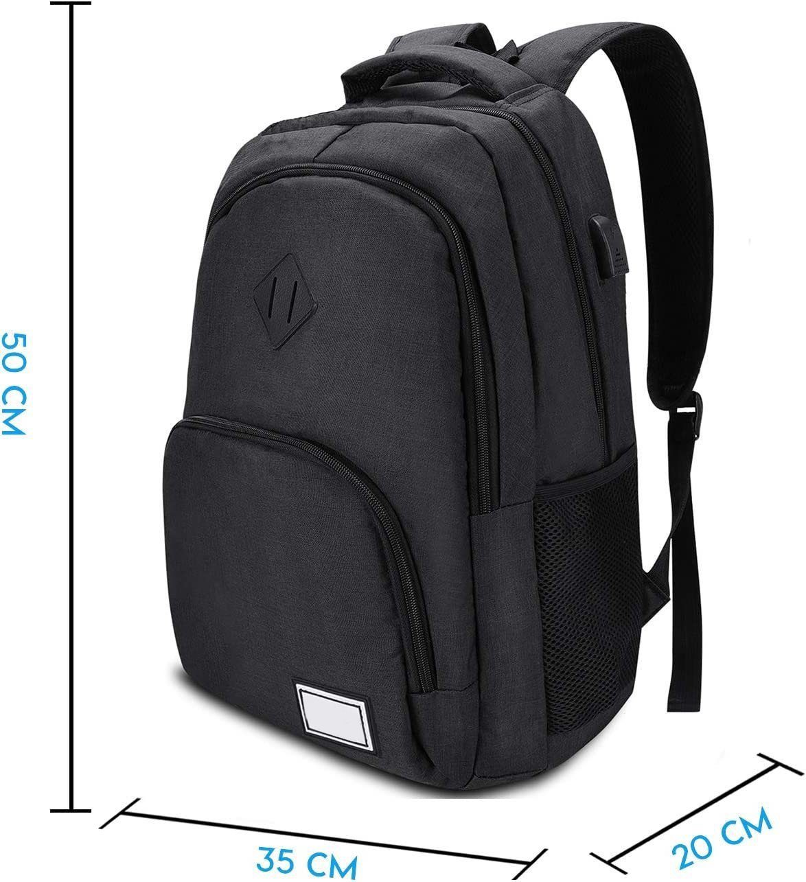 Directin Laptoprucksack Businesstaschen Rucksäcke Schulrucksack Wasserbeständig Laptoptasche (Backpack mit Laptopfach für 15,6-Zoll, mit USB-Lade-Anschluss), mit USB-Lade-Anschluss, mit Laptopfach, Für Laptop bis 15,6,16 Zoll