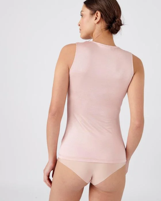 Débardeur Thermolactyl tulle brodé et 10% soie