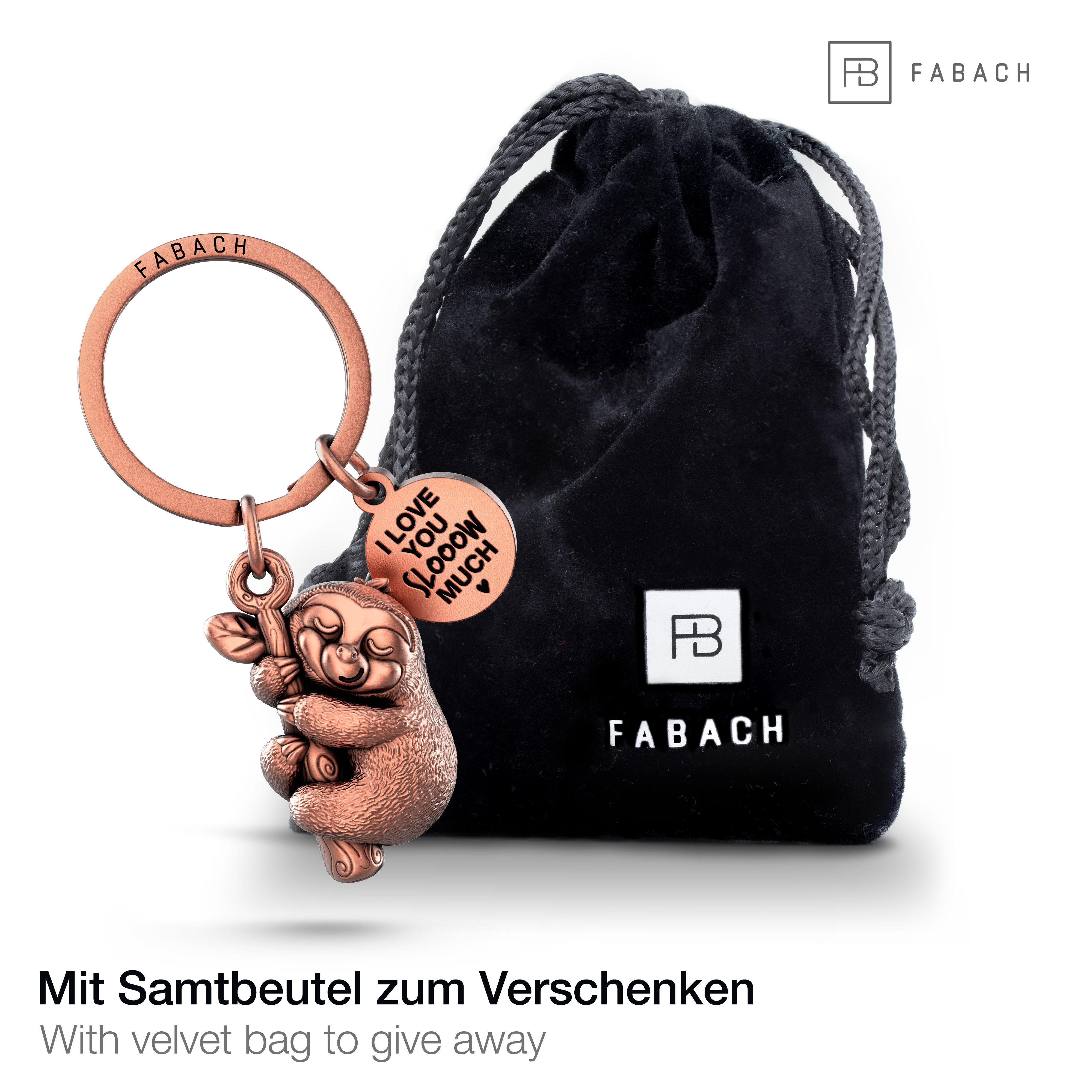 FABACH Schlüsselanhänger Faultier Schlüsselanhänger Dreamy - Gravur 