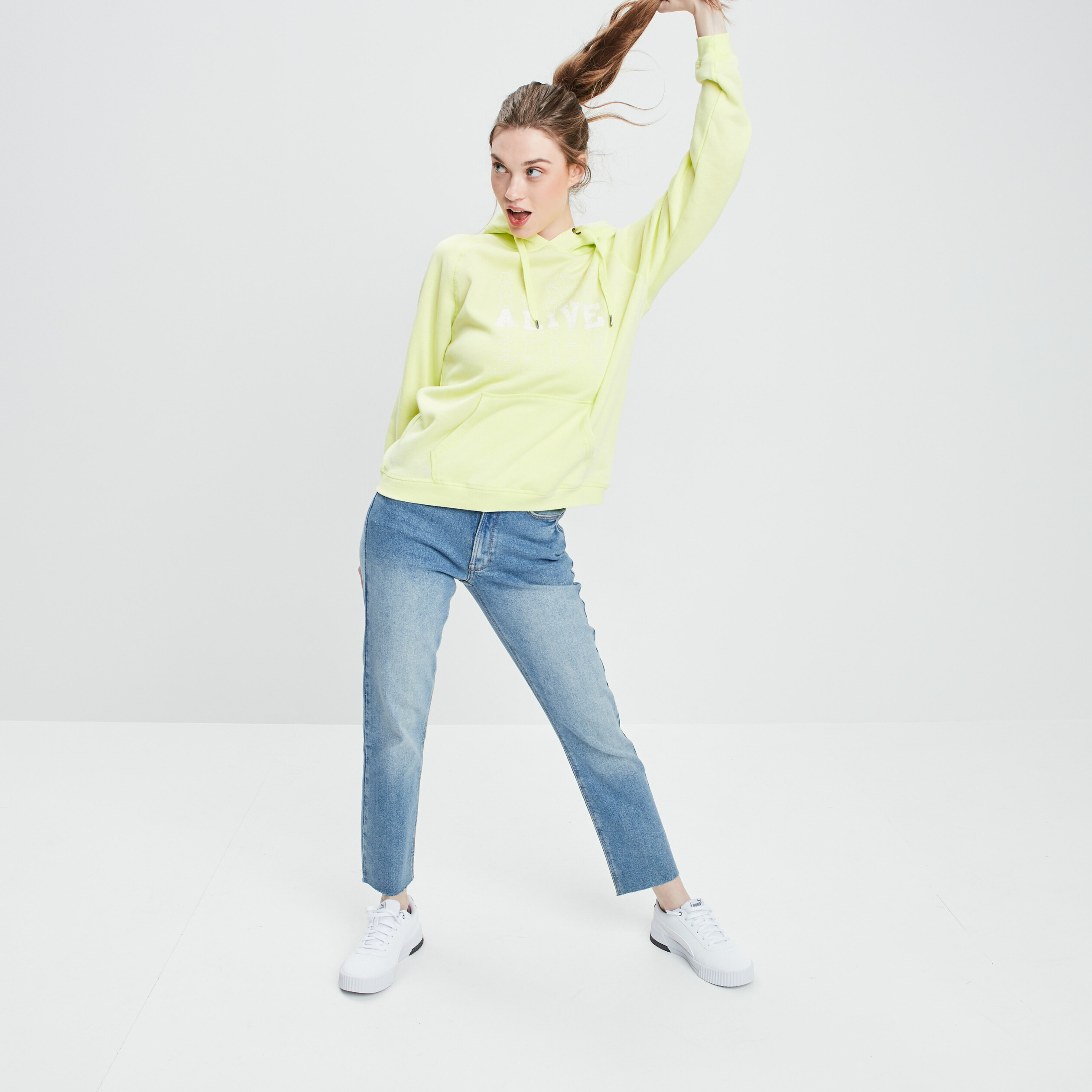 Jeans straight taille haute denim double stone femme | La Halle