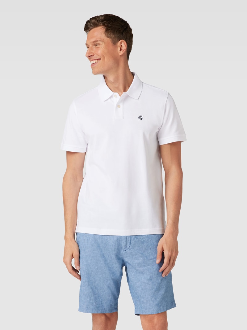 Poloshirt mit Label-Stitching in weiß
