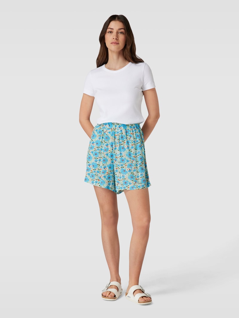 Shorts aus reiner Viskose mit Allover-Print Modell 'MILA' in sand