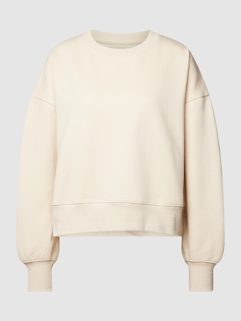 Sweatshirt mit gerippten Abschlüssen Modell 'HIKE' in offwhite