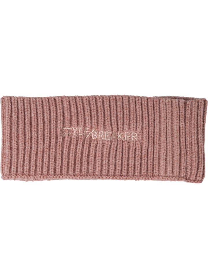 styleBREAKER Strick Stirnband mit Logo in Altrose günstig kaufen onesize