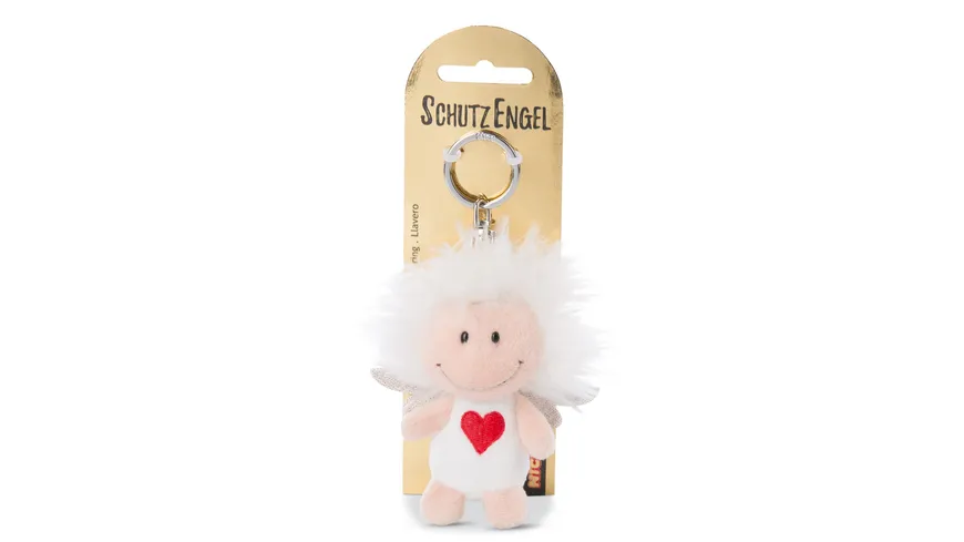NICI Schlüsselanhänger weiß Schutzengel mit Symbol Herz 7cm