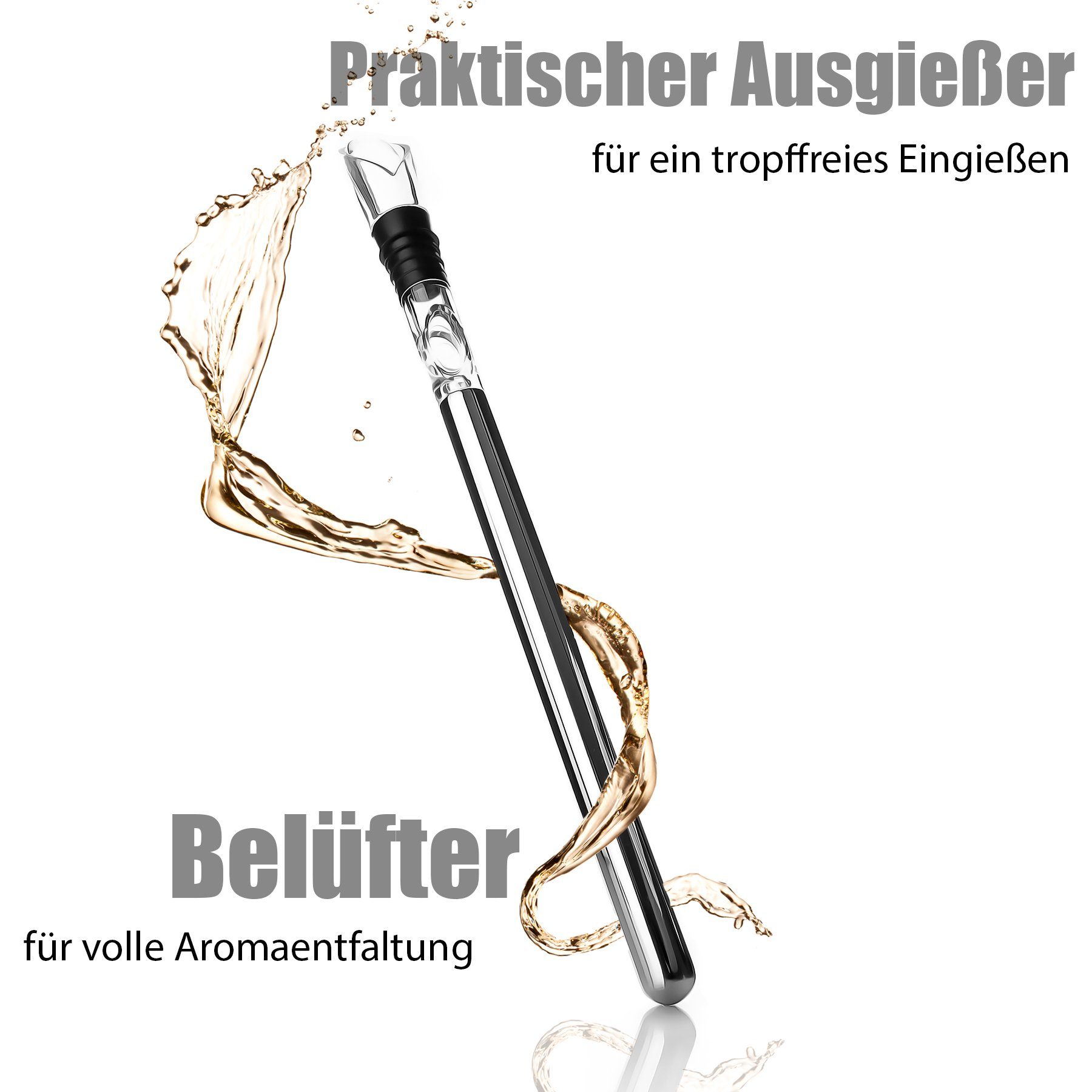 BigDean Weinkühler 2x Flaschenkühlstab Weinkühler Weinkühlstab mit Flaschenausgießer