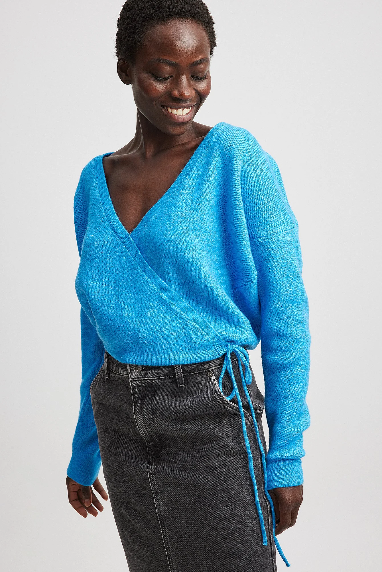 Strickpullover zum Wickeln