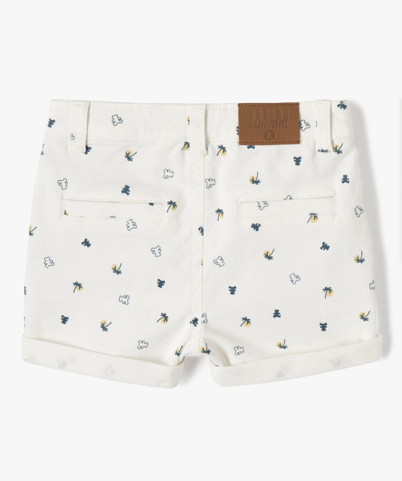 Bermuda bébé Garçon en coton stretch imprimé - LuluCasta... ecru | GEMO