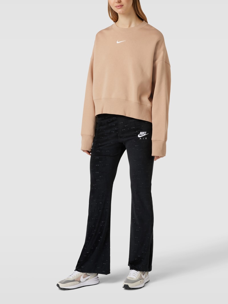 Sweatshirt mit Logo-Stitching in haselnuss braun