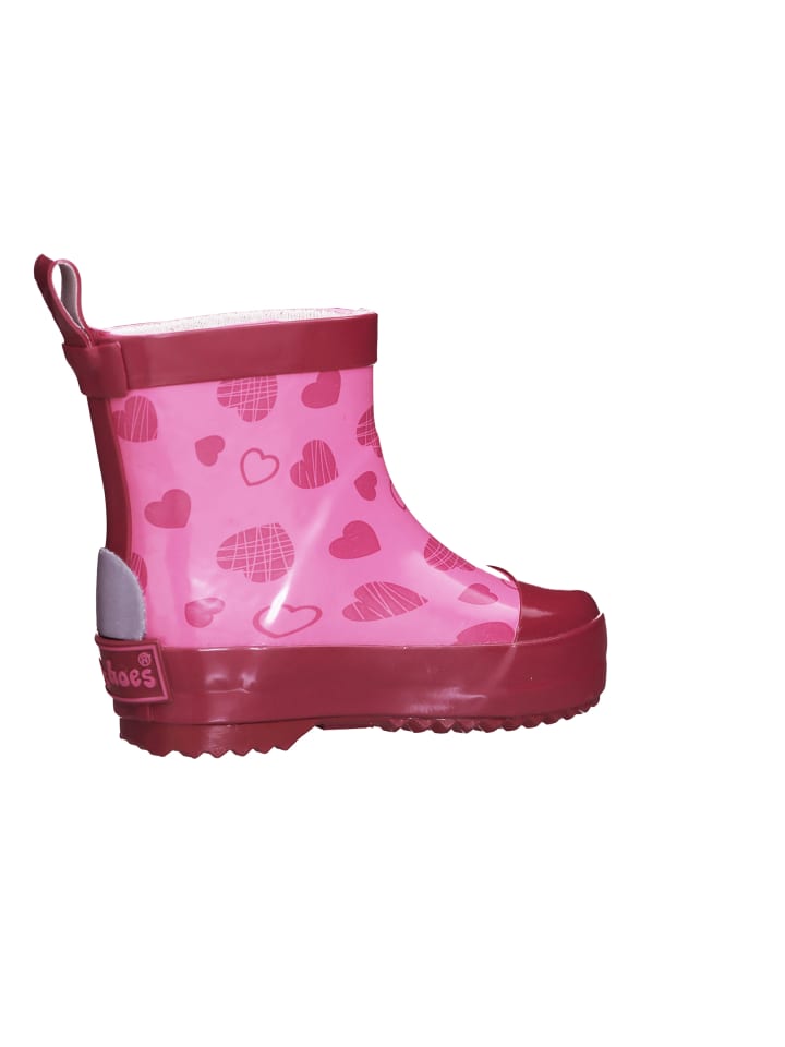 Playshoes Gummistiefel Halbschaft Herzchen in Pink günstig kaufen