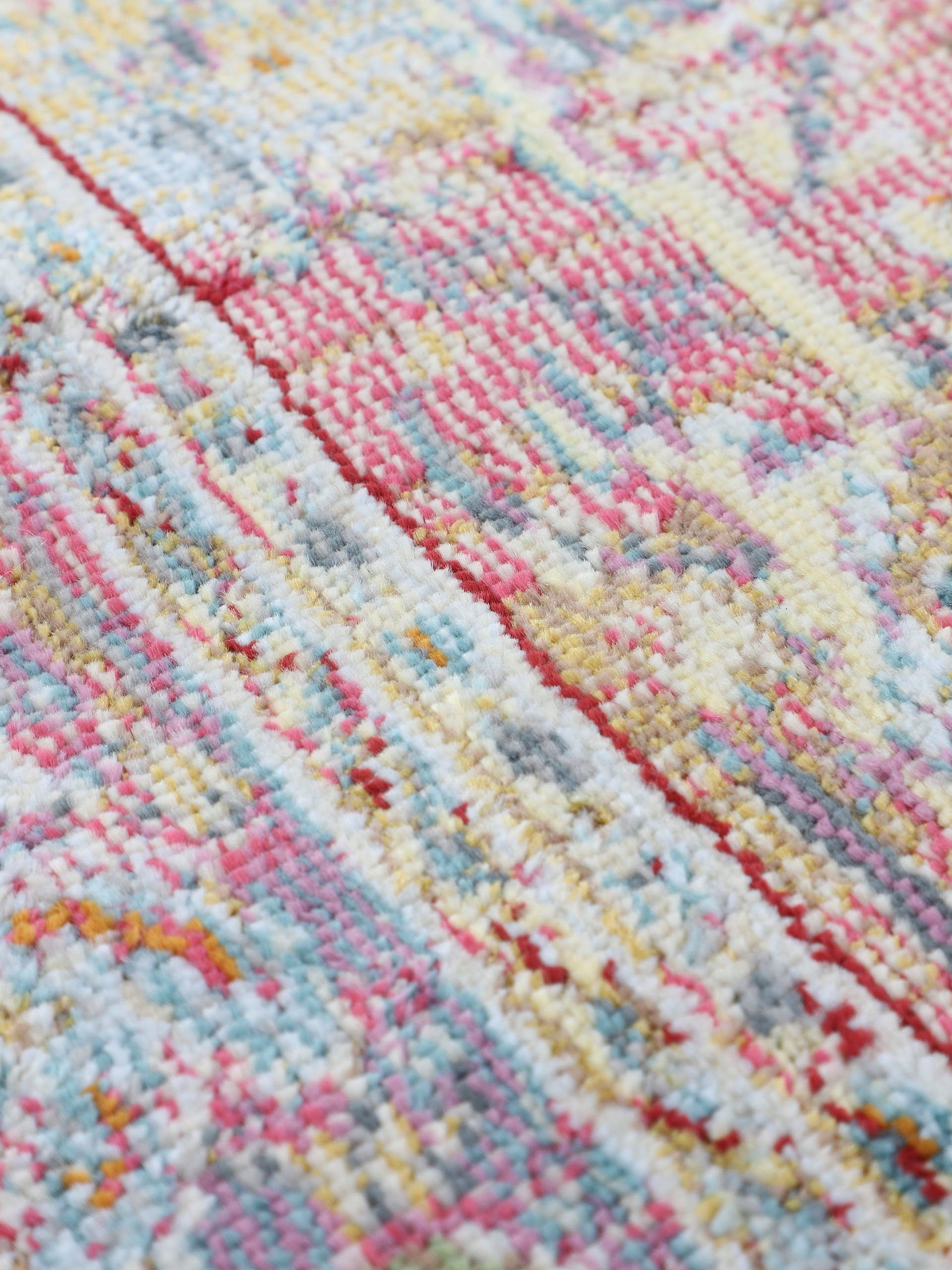 Teppich Esha, carpetfine, rechteckig, Höhe: 8 mm, Vintage Look, schöne Farben, mit Fransen, Wohnzimmer