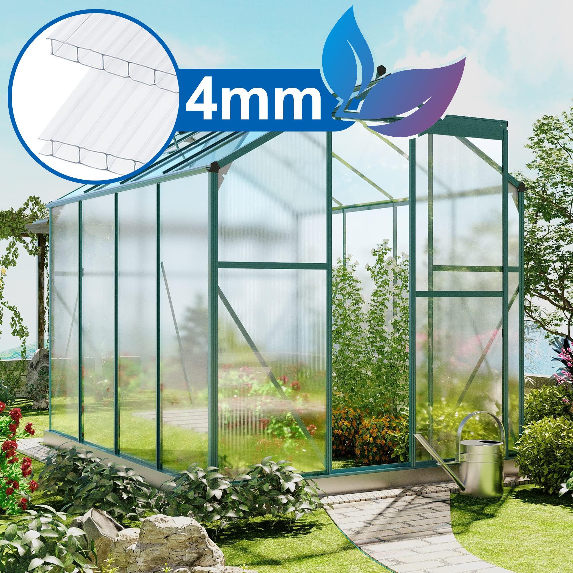 Thanaddo Gewächshaus 20 Stück 4mm Stegplatten Polycarbonat Hohlkammerstegplatten