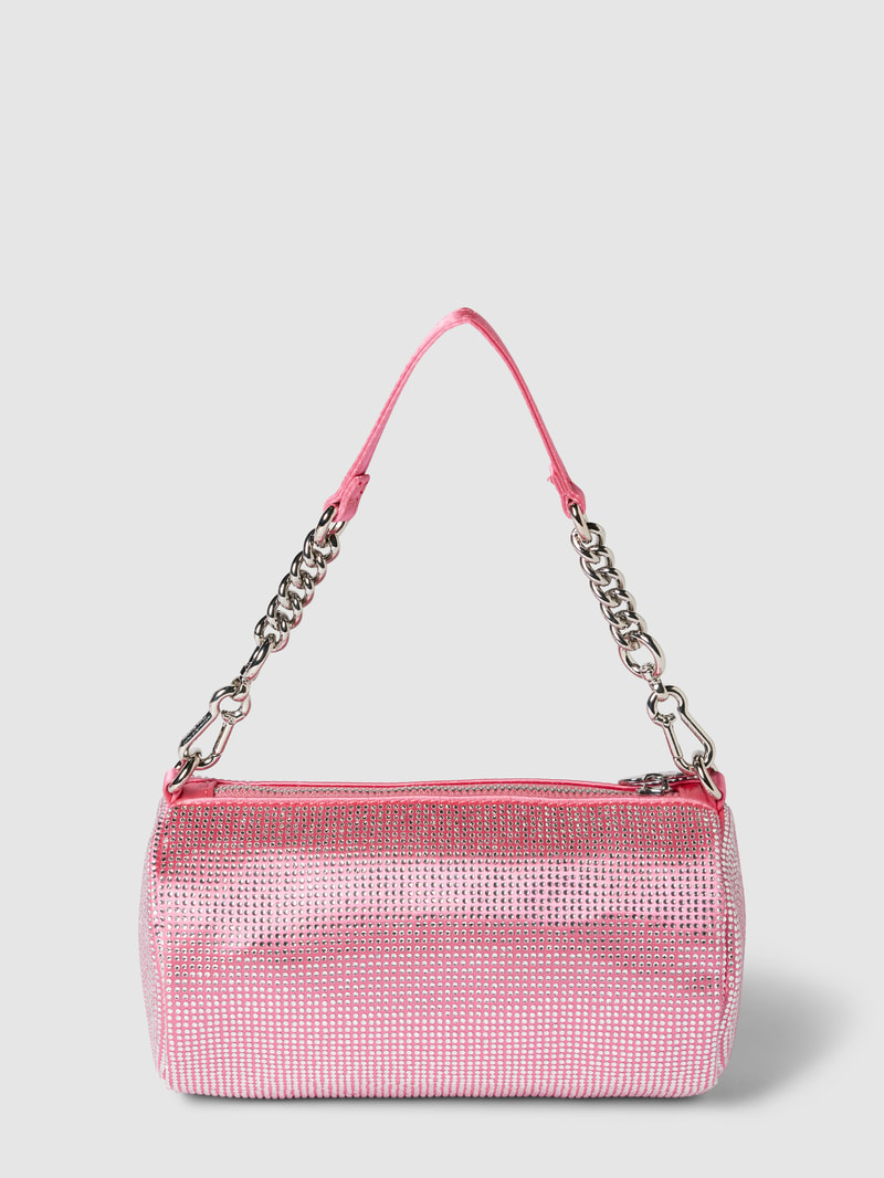 Handtasche mit Allover-Ziersteinbesatz Modell 'HAZEL' in pink