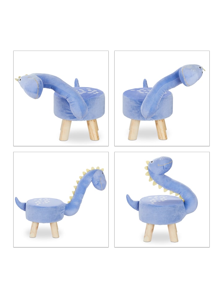 relaxdays Tierhocker Dino in Blau günstig kaufen onesize