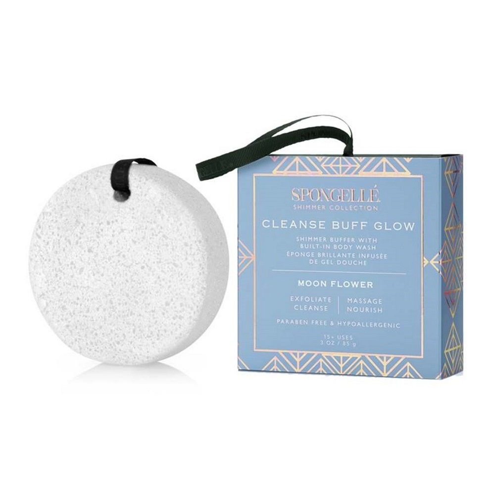 spongelle MOON FLOWER BODY WASH INFUSED BUFFER (3oz) BLUE Eponge brillante infusée de gel douche