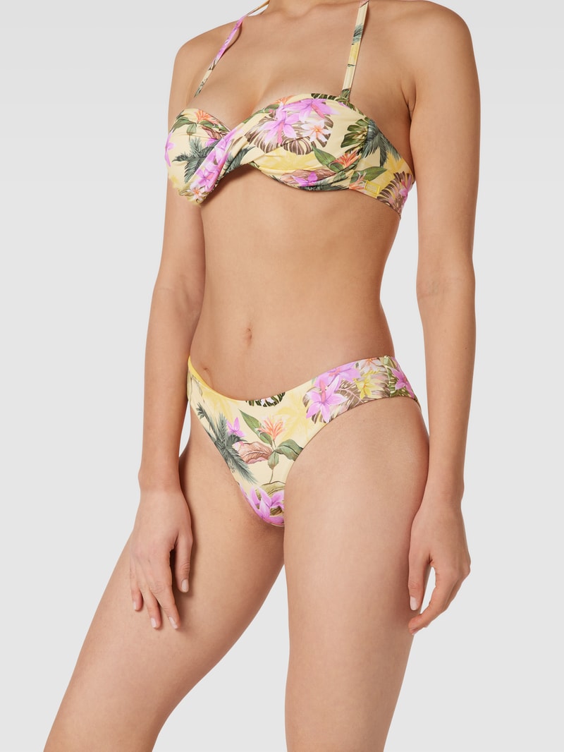 Bikini-Slip mit floralem Muster Modell 'TUPA' in hellgelb