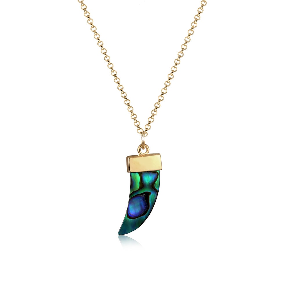 Elli Elli Collier Erbskette Abalone Muschel Zahn 925 Silber Bijoux
