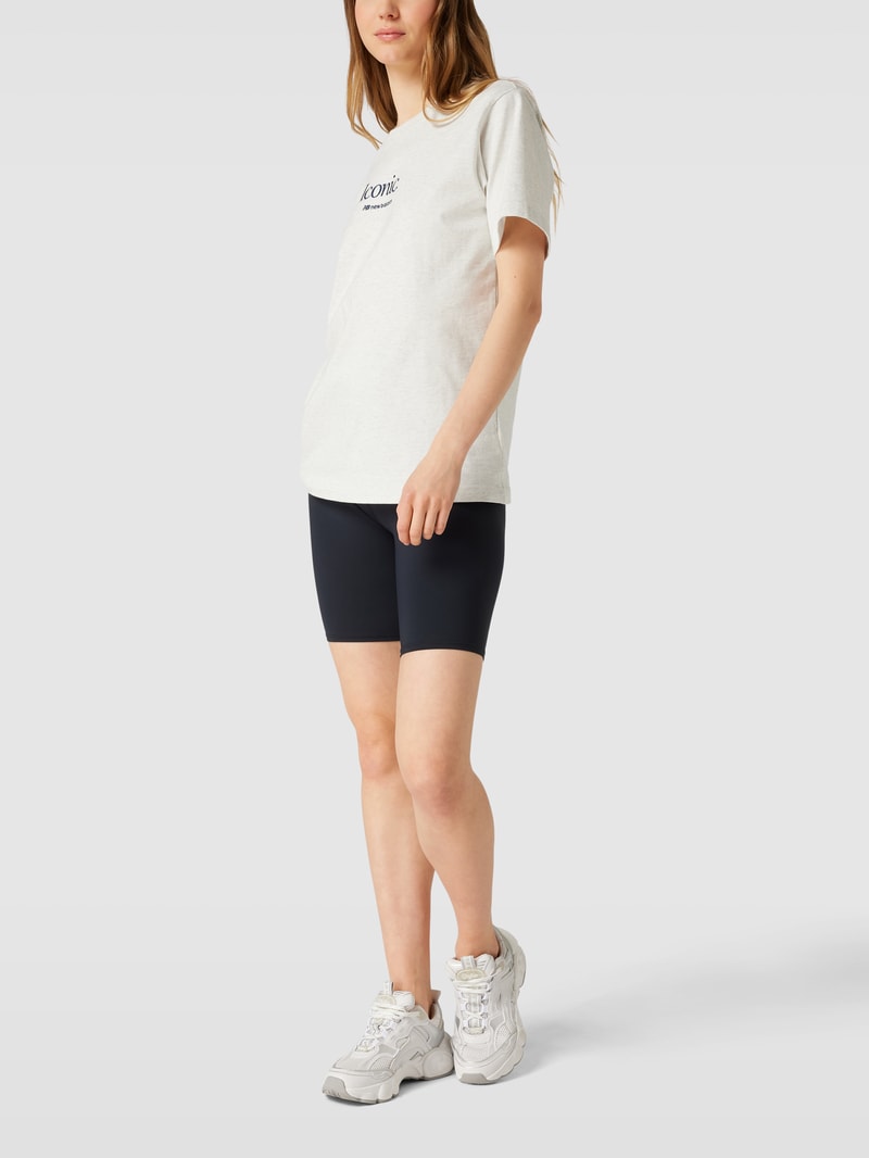 T-Shirt mit Rundhalsausschnitt Modell 'Athletics' in hellgrau meliert