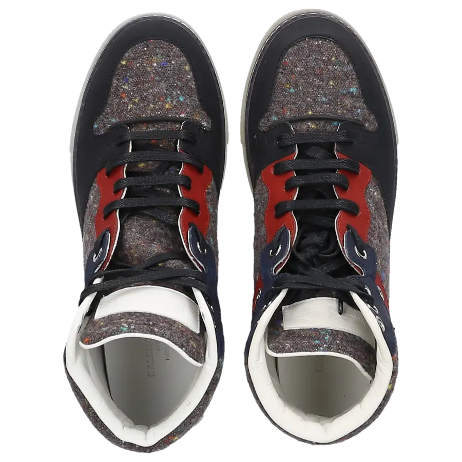Balenciaga - Sneaker Mid Top Nubukleder schwarz Stoff multicolour - grau