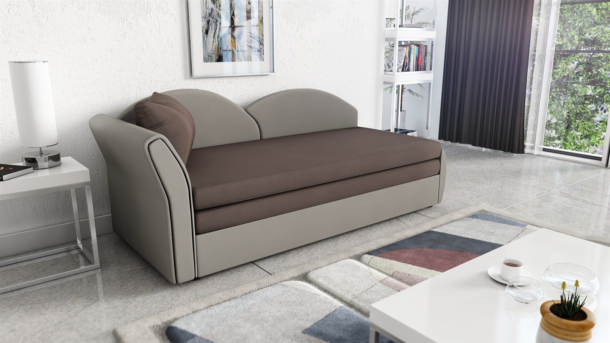 Fun Möbel Schlafsofa Sofa ALINA Links oder Rechts inklusive Bettkasten Stoff Alova, mit Schlaffunktion
