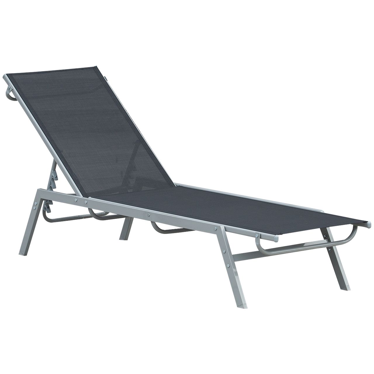 Outsunny Garten-Sonnenliege Metall 170 x 58 x 97 cm
