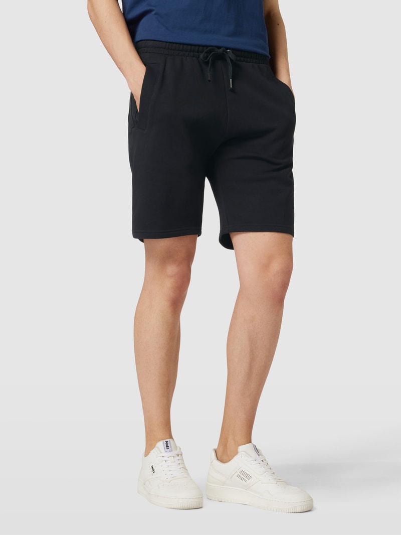 Sweatshorts aus Baumwolle mit Label-Detail in schwarz