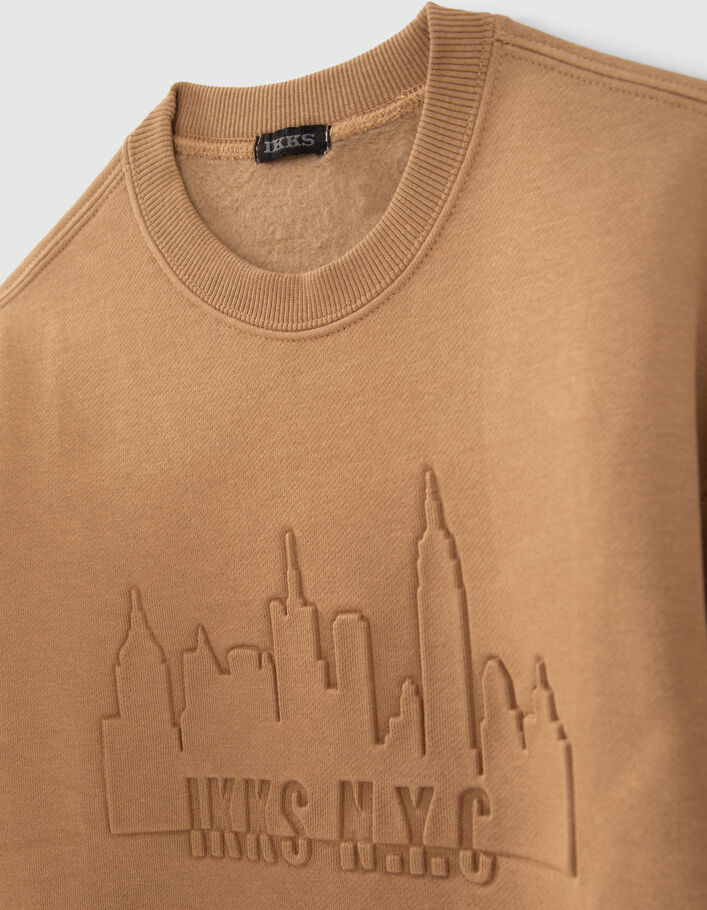Sweat camel visuel NYC embossé garçon