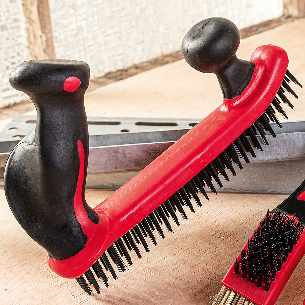Kraft Werkzeuge Bürste mit 2-Handsoftgriffen