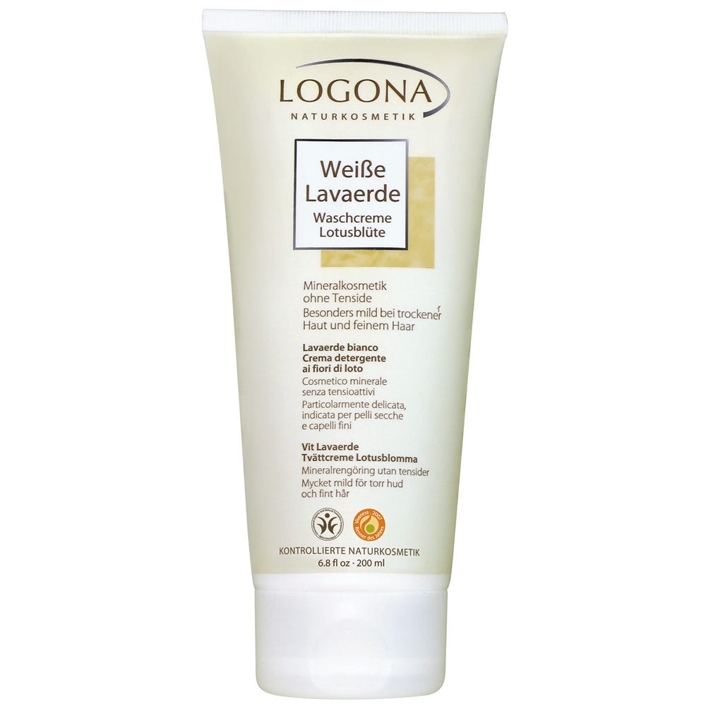 LOGONA Weiße Lavaerde Waschcreme Lotusblüte 200 ml