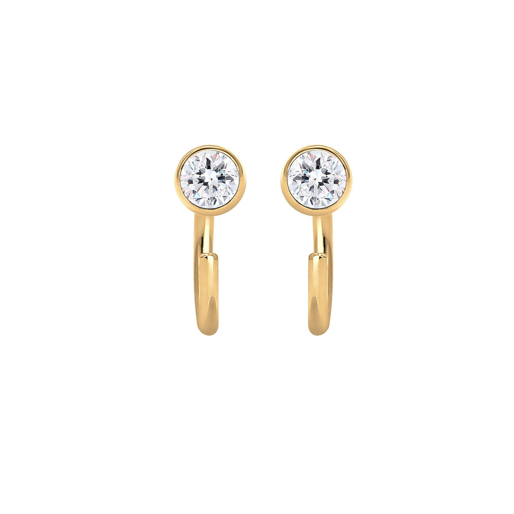 Elli Elli Boucles d'Oreilles Creole Geo Kristalle 925 Silber Cercle Boucles d'oreilles