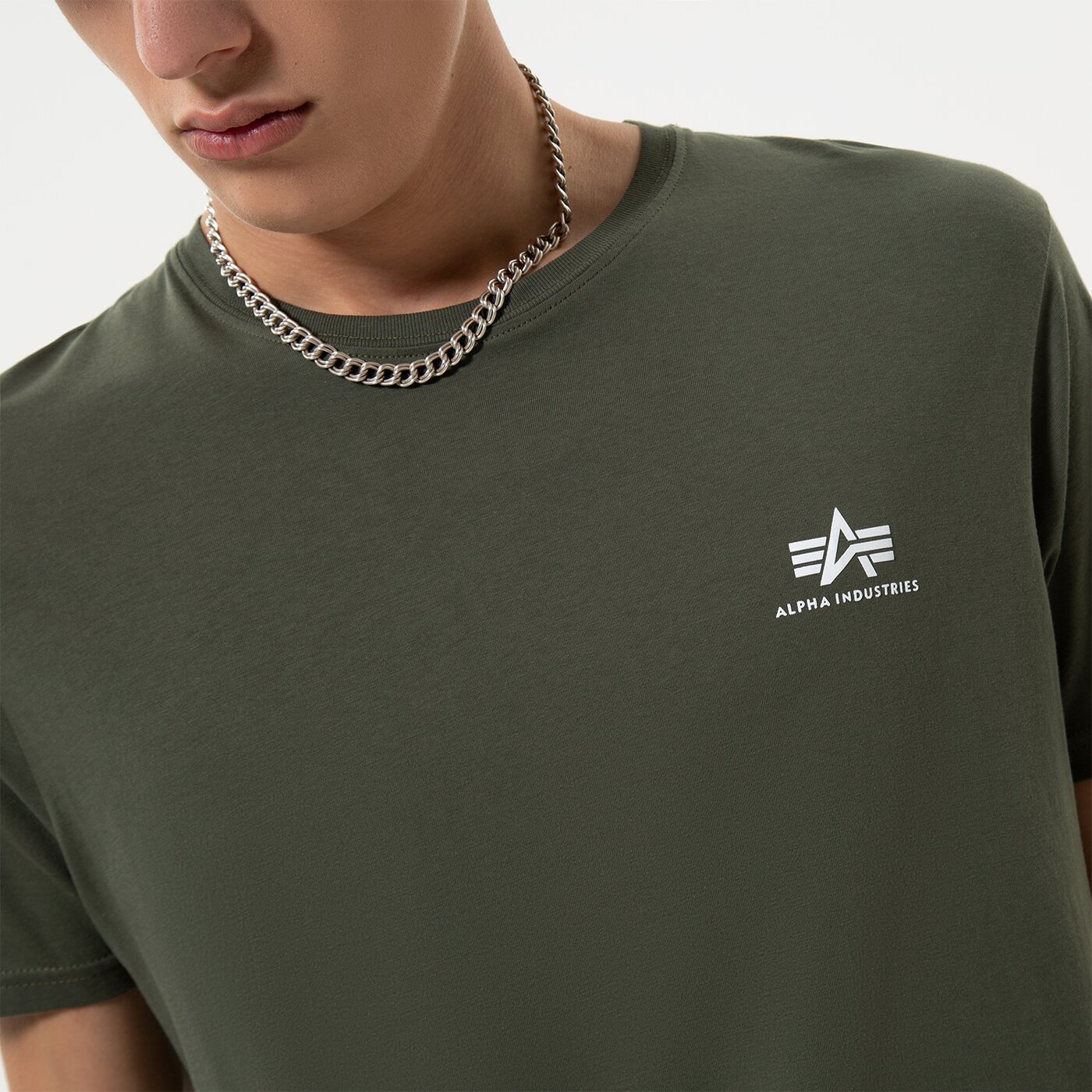 ALPHA INDUSTRIES T-SHIRT BASIC T SMALL LOGO Khaki