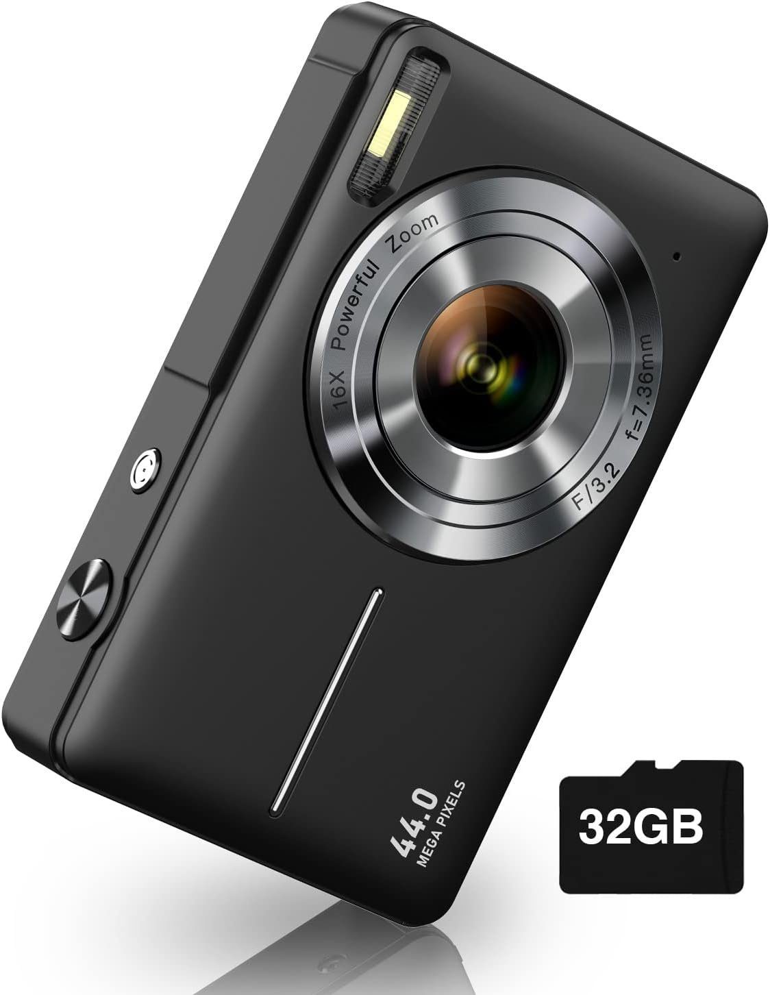 MOUTEN Full HD 1080P-Digitalkamera, 44-MP-Video-Blogkamera, 16-facher Zoom Kompaktkamera