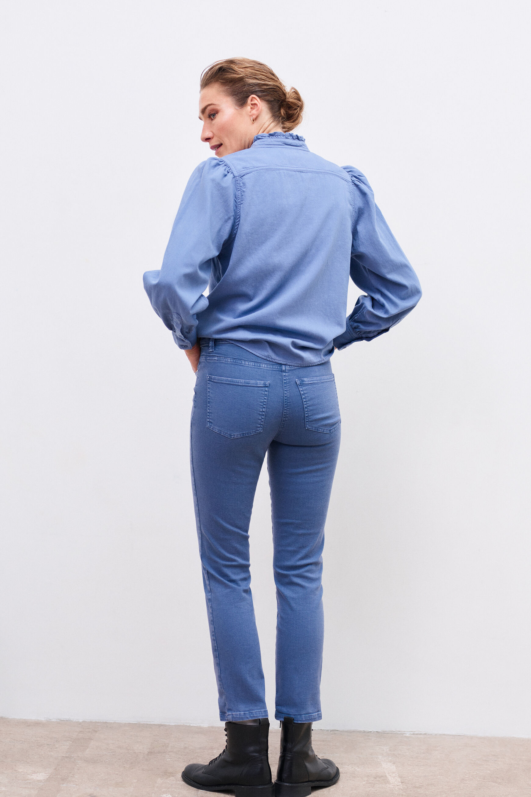 pantalon tomas bleu violet femme
