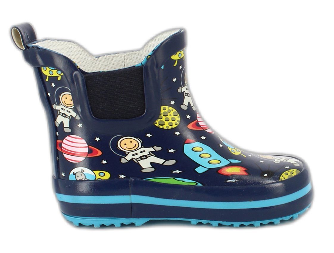 Beck Kleinkinder Gummistiefel Space Gummistiefel (wasserdichte Kurzstiefel, für trockene Füße bei Regenwetter) herausnehmbare Innensohle, weicher flexibler Naturkautschuk