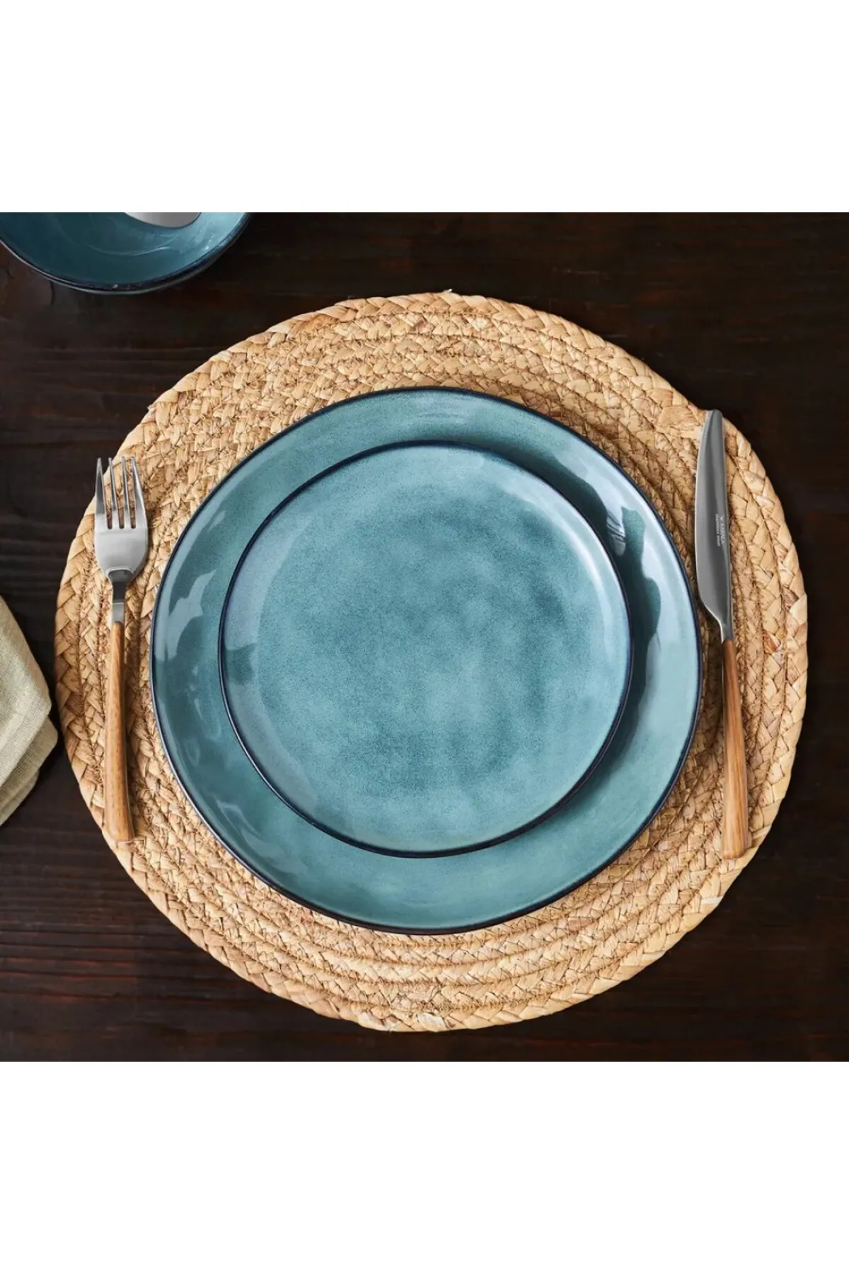 Karaca  Aria Reactive Glaze Tafelservice für 4, 12-teilig, Teller und Schüsseln, Geschirrset, Suppen