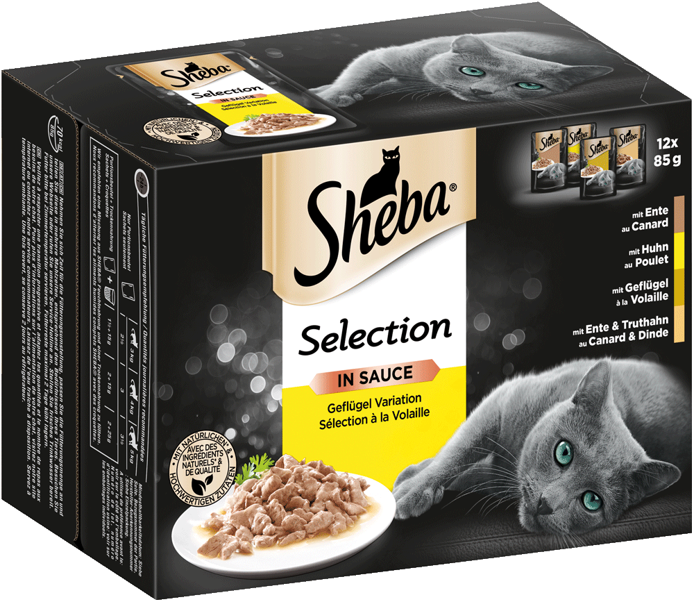 Sheba Portionsbeutel Multipack Selection in Sauce Geflügel Variation 12 x 85g
