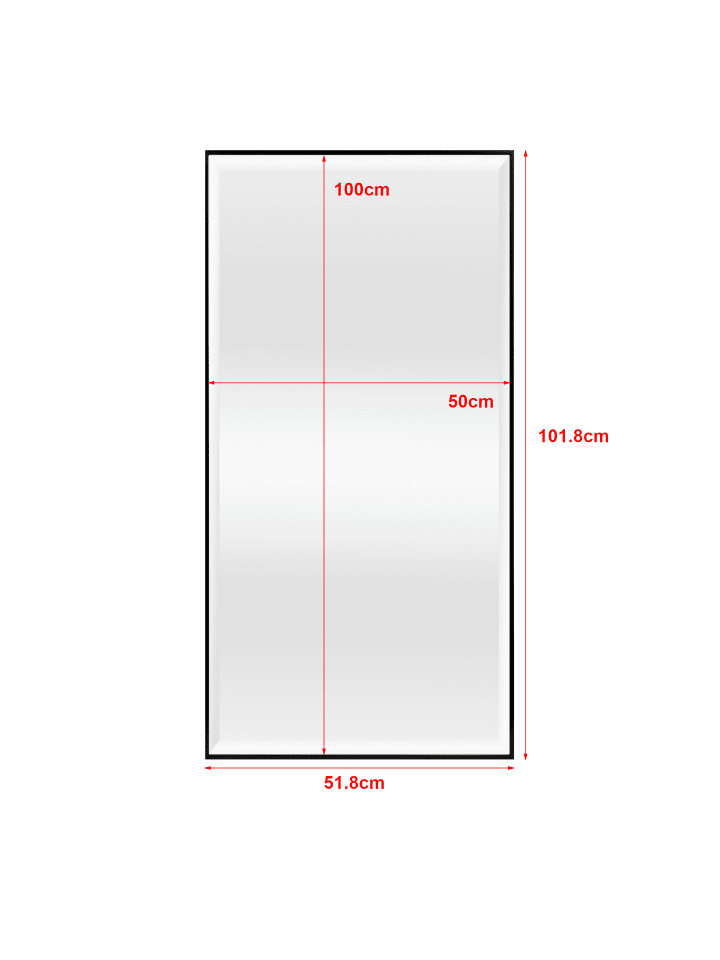en.casa Wandspiegel Novoli in Schwarz (H)100cm (B)50cm günstig kaufen onesize