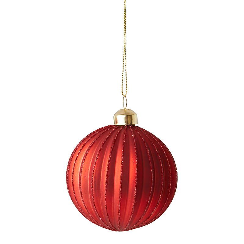 Home Julekule 2-pk ø 8 cm glass m/dekor