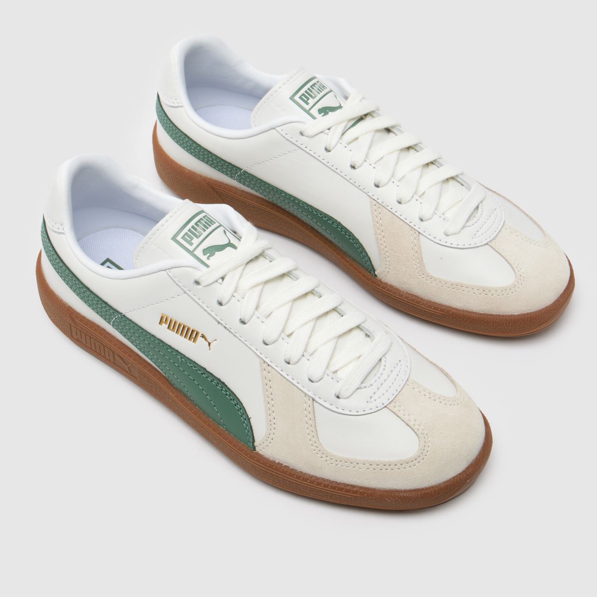 PUMA Terrace Classic-sneakers i vitt och grönt