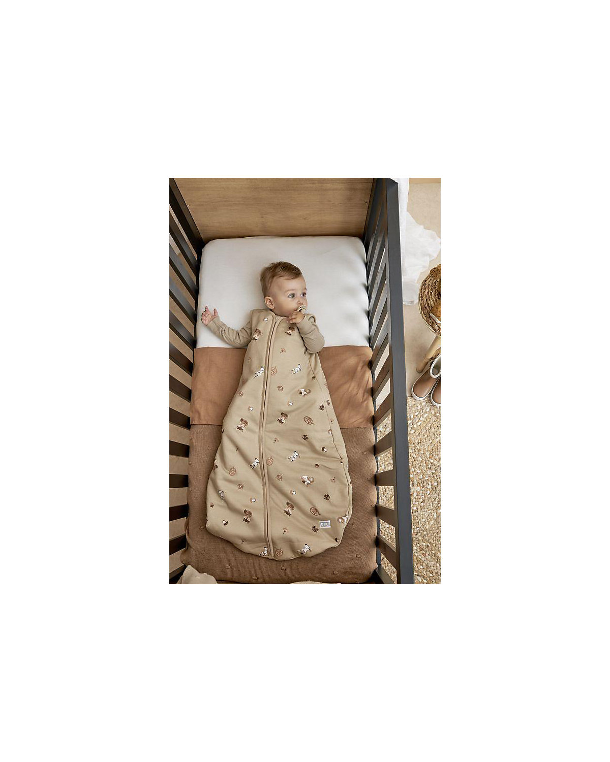 Schlafsack Jersey Wattiert 110cm Forest Animals sand