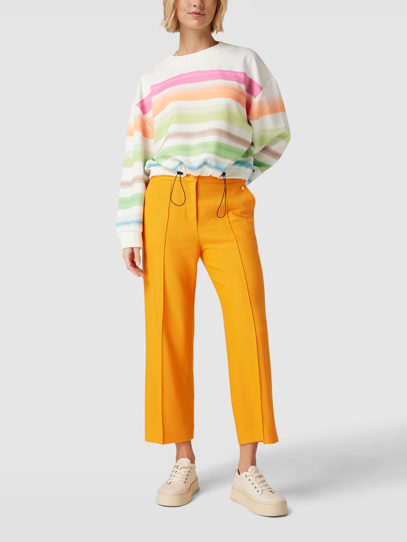 Sweatshirt mit Streifenmuster Modell 'Fara' in offwhite