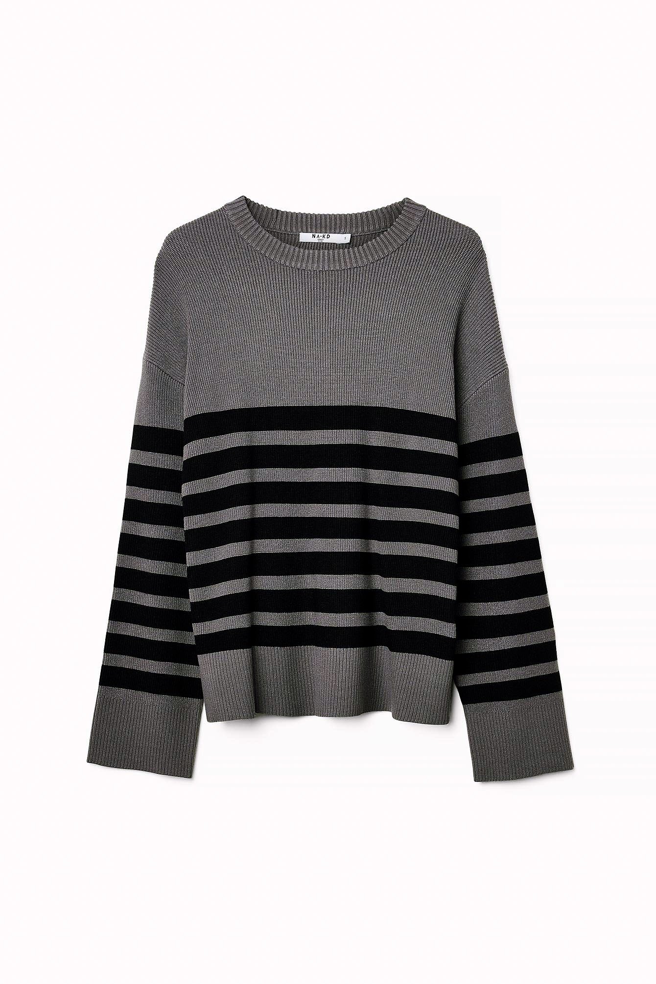 Gestreifter Pullover mit Rundhalsausschnitt
