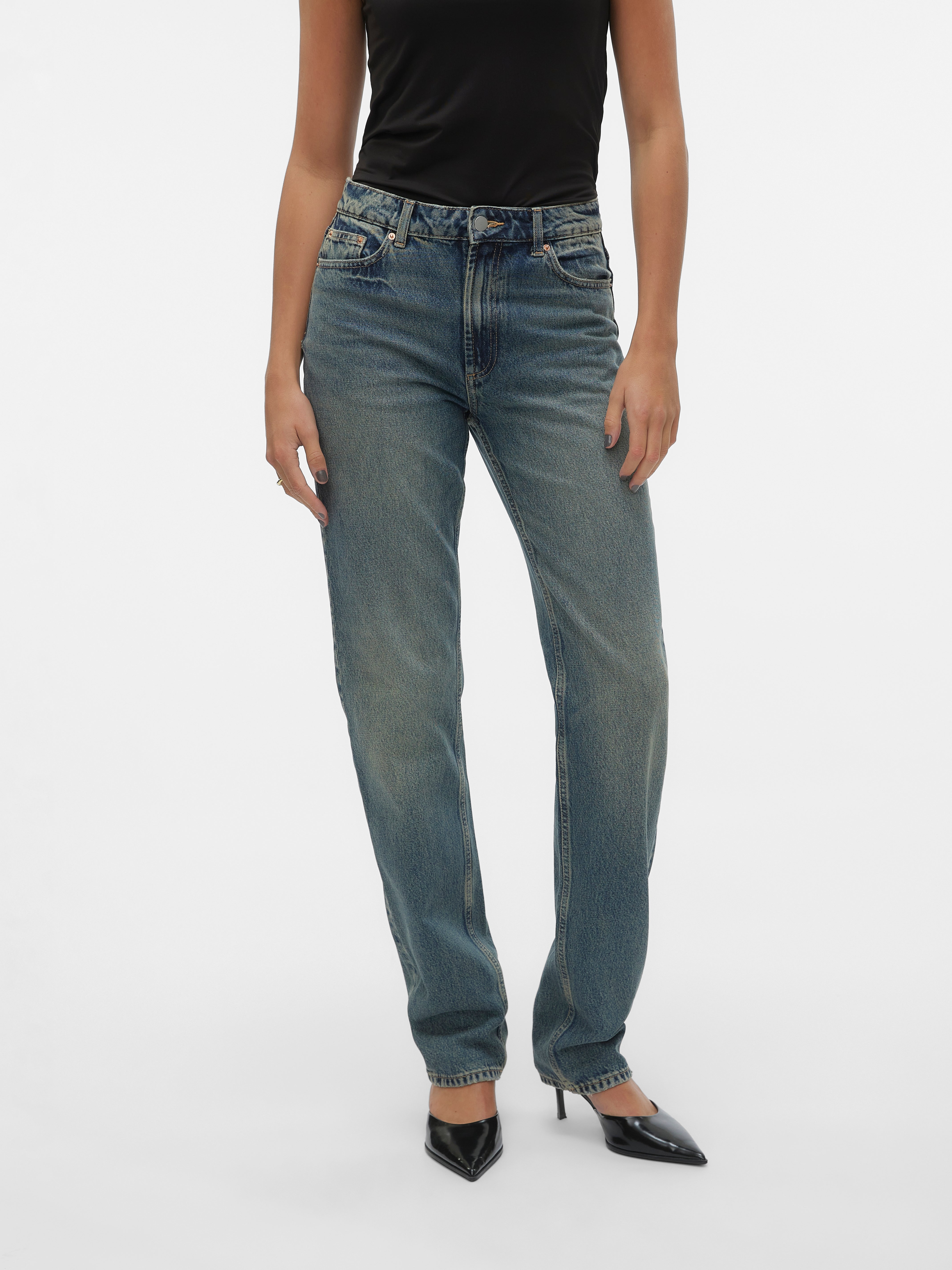 VMHAILEY Hohe Taille Gerade geschnitten Jeans