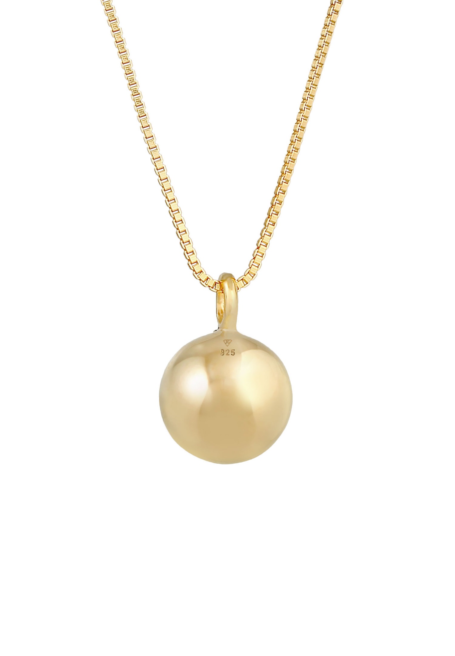Ciondolo Elli PREMIUM a sfera rotonda per donna, stile minimal e di tendenza, in argento sterling 925 placcato oro.