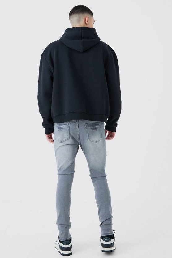 Oversized Boxy Skull Line Drawing Hoodie