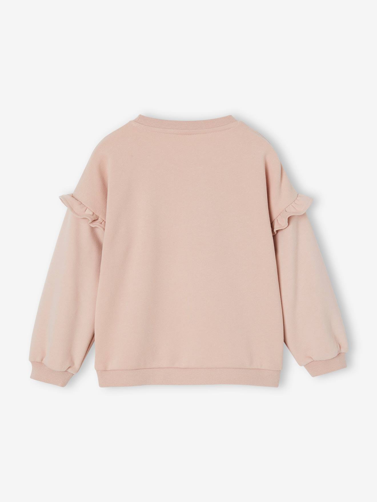 Vertbaudet Mädchen Sweatshirt SUPER mit Volants, personalisierbar Oeko-Tex - rost