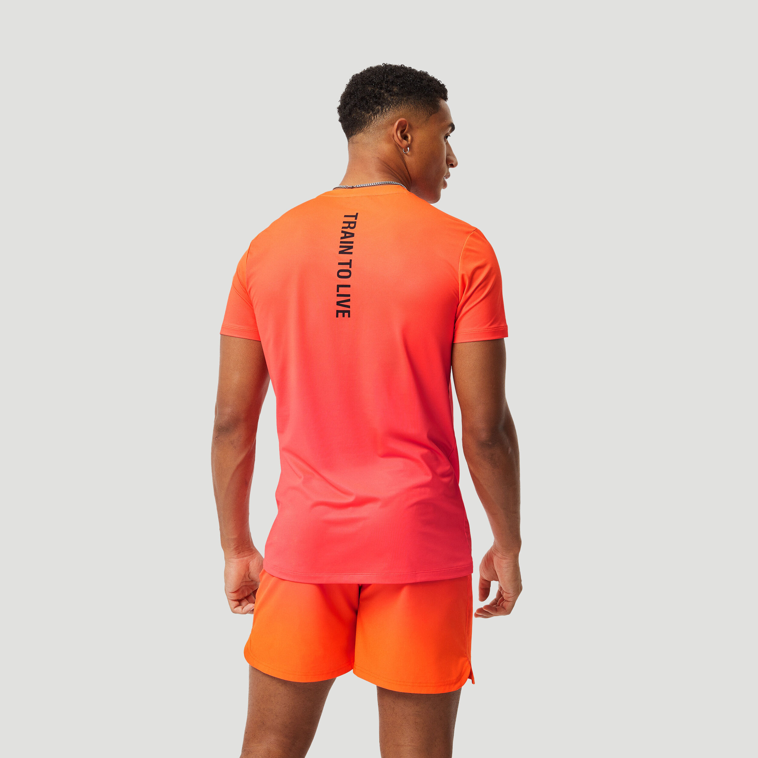 Allover Printed T-Shirt Herren - Orange, Rot