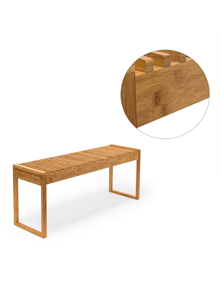 relaxdays Sitzbank in Natur - (B)120 x (H)47 x (T)33 cm günstig kaufen onesize